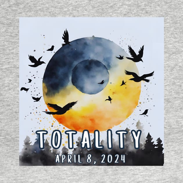 Totality April 8, 2024 Total Eclipse Bird Lover by Little Duck Designs